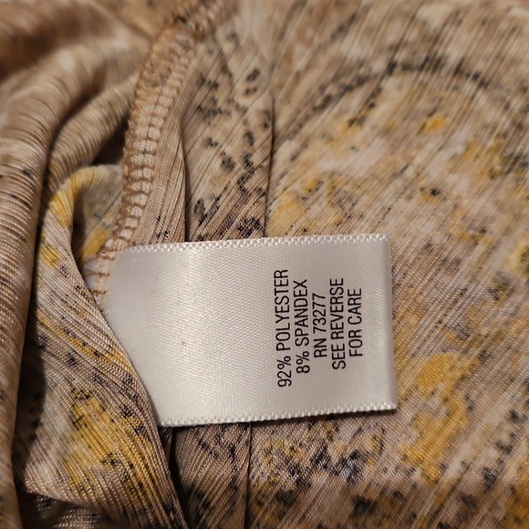 Dana Buchanan Long Sleeve Blouse, Lightweight, Olive Green And Cream, Sz L - Picture 6 of 8